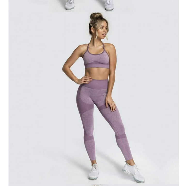 Women s Athletic Two Piece Set Leggings And Top Yoga Workout Active Wear