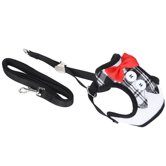 Walking Pet Vest, Adjustable Leash Pet Strap Escape-Proof Cat Vest For Pet Harness For Cat Vest Black Grid,Red Grid,Red