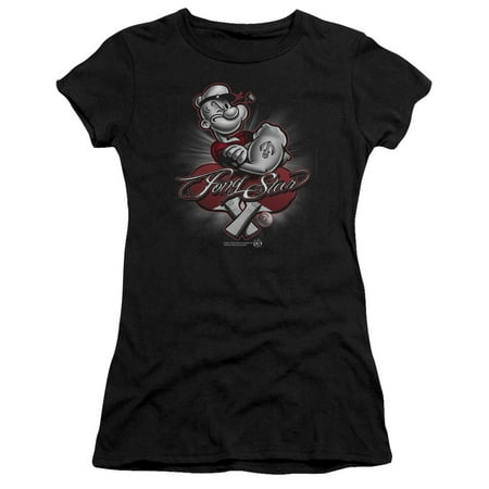 - Popeye The Sailor Man Cartoon Character Pong Star Juniors Sheer T-Shirt Tee