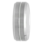 Men's Tungsten 8MM Grooved Comfort Fit Wedding Band by Brilliance Fine Jewelry - Mens Ring