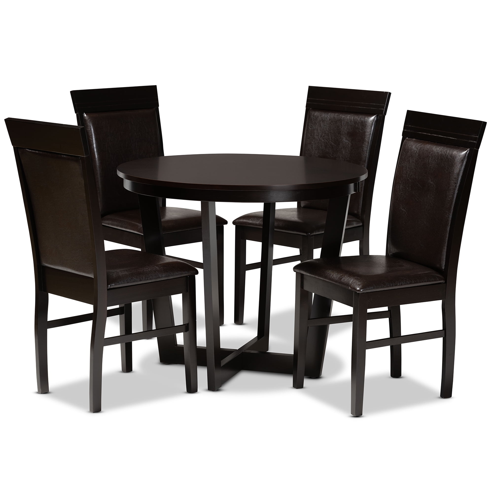 Baxton Studio Irma Modern Dining Set, Espresso Brown