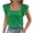 Green, variant on Staron Women Ruffle Square Neck Short Sleeve Solid Casual Trendy Boho Vacation Beach Crop Tops Blouse, Light Blue S
