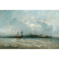 thumbnail image 2 of Alfred Copestick 14x11 Gold Ornate Wood Frame and Double Matted Museum Art Print Titled - New York from the Harbor Showing the Battery and Castle Garden (1858), 2 of 4