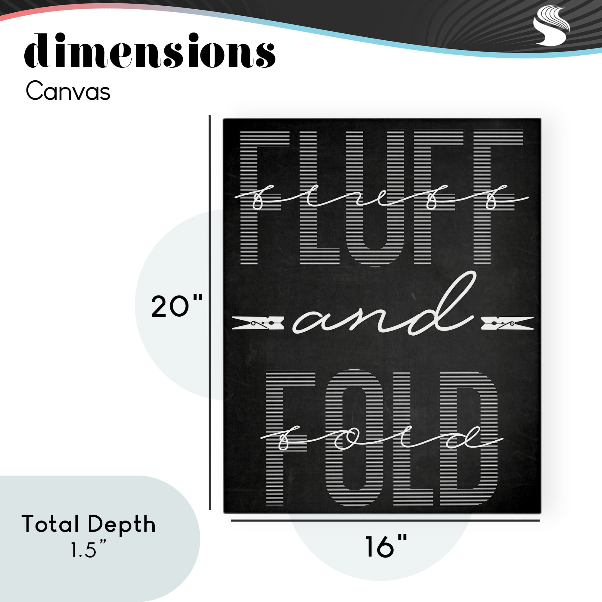 Fluff & Fold Black Minimal Canvas Wall Art, design by Marcus Prime
