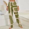 thumbnail image 3 of Olive Green Abstract Design Art Winter Female Pants Flannel High Waist Women Pants Lady Warm Straight Leg Plush Trousers, 3 of 7