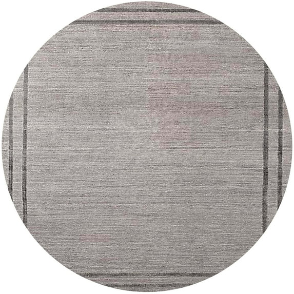 Ahgly Company Indoor Round Mid-Century Modern Silver Pink Oriental Area Rugs, 3' Round