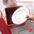 thumbnail image 5 of Simplify Holiday Saucer Plate Dinnerware Storage Box with 12 Felt Dividers, Red, 5 of 9