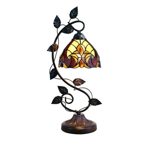 Radiance Goods Victorian Tiffany-Syle Dark Bronze 1 Light Accent Table Lamp 8" Wide