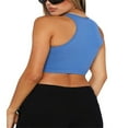 thumbnail image 3 of PENGXIANG Femmes Débardeurs Côtelés Col Rond Sans Manches Gilets Été Slim Fit Nombril Crop Tops, 3 of 6