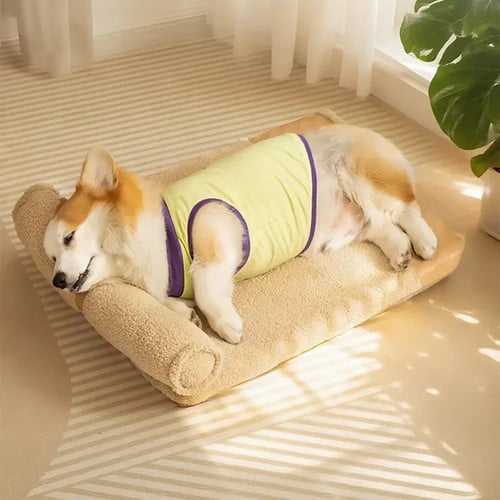 ShadeMart Grey Elevated & Thickened Pet Bed with Head Support, High-Quality Orthopedic Dog Bed Mattress, Comfort Curved Bolster for Neck & Head