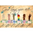 thumbnail image 1 of (Big Size) God says you are unique -Full Round Diamond Painting 60*40cm, 1 of 10
