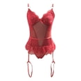 thumbnail image 2 of Gibobby Tangas de mujer sexy para sexo Día de San Valentín Lencería sexy de encaje para mujer Ropa de dormir Mono Ropa de dormir Ropa interior de encaje(Rojo, M), 2 of 4