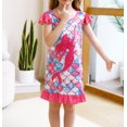 thumbnail image 3 of WIBACKER Girls Nightgowns 3-9 Years Flutter Short Sleeves Nightdress Kids Sleepwear Mermaid Pajamas for Little Girls, 3 of 7