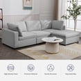 thumbnail image 3 of ZAFLY L Shaped Sofa Couch, Linen Sectional Sofa with Lounge Chaise for Living Room - Light Grey, 3 of 7
