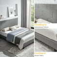 thumbnail image 4 of LiviNest Queen Upholstered Platform Bed Frame: Modern Gray Fabric Headboard with Wood Slat Support - Easy Assembly No Box Spring Needed for Home Office & Small Space Living, 4 of 6