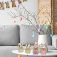 thumbnail image 4 of Gift Boutique Wooden Easter Bunny Decoration Set of 4 – Rustic Spring Tabletop Decor with Floral Accents, 3.2 x 5.9 in, Tan, 4 of 7