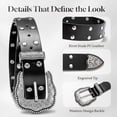 thumbnail image 5 of Punplita Women's Belt with Rivet Western Buckle PU Leather Belt for Jeans Dresses Pants, 5 of 8