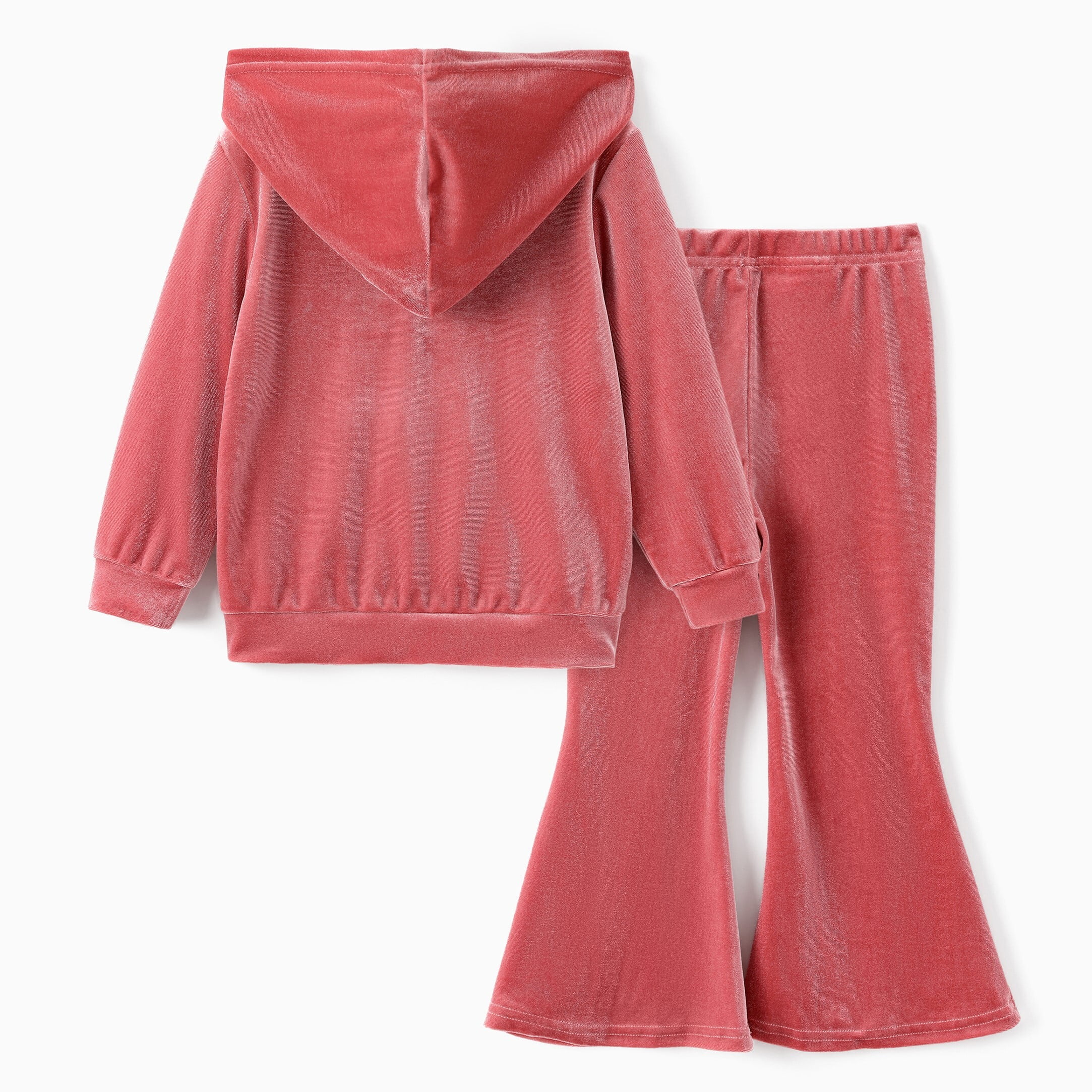Disney Princess Girls Hoodie Ariel Graphic Love Sweatshirt and Flared Pants Pink Velvet 2 Pieces Sets Toddler 4-5T