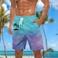 thumbnail image 2 of Gpaecead Men's Gradient Beach Pants: Casual Shorts with Elastic Waist, Drawstring, and Pockets S Sky Blue, 2 of 5