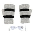 thumbnail image 2 of Idoravan Heated Gloves for Men Women Rechargeable ,USB Winter Men Women Fashion Cold Warm Heating Windproof Half Bare Finger Knit Gloves Gray, 2 of 9
