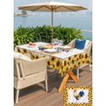 thumbnail image 5 of Outdoor Tablecloth with Umbrella Hole for Patio/Picnic/Party/Camping, Rustic Rooster Waterproof Table Cloth Rectangle Table Cover Washable, Farmhouse Yellow Sunflowers Country Wood Grain (60"x 120"), 5 of 9