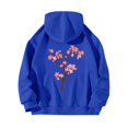 thumbnail image 1 of WZXFASHION Women's Back Floral Print With Drawstring Hooded Pocket Sweater Clearance Items oversized zip up hoodie, 1 of 4