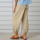 thumbnail image 5 of ICHUANYI ClearanceFashion Women Summer Casual Loose Cotton And Linen Pocket Solid Trousers Pants(Khaki, XL) ICHUANYI WER20232080504492, 5 of 9