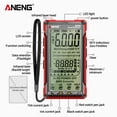 thumbnail image 3 of ANENG Digital Multimeter Tester Smart Touch Auto-Ranging 6000 Counts Rechargeable Anti-burning Ohm Amp VoltMeter With DC/AC Current Voltage Resistance Capacitor Frequency Temperature, 3 of 8