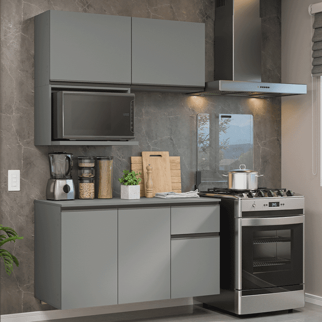 Cocina Integral Completa Modular Madesa Nice 120cm Gris 06