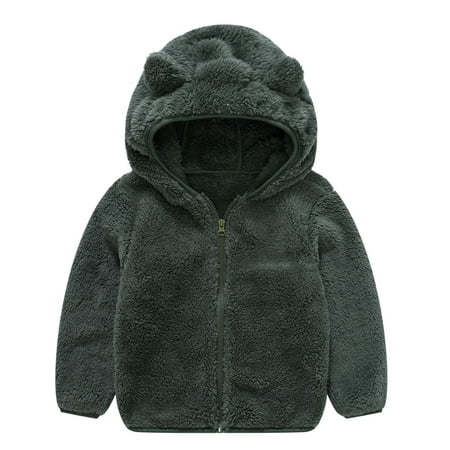 

Winter Savings Clearance! Dezsed Kids Coat And Jacket Boys Girls Solid Color Plush Cute Bear Ears Hoodie Thick Coats With Zipper Baby Winter Jackets Outwear 6M -4Y