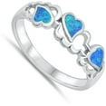thumbnail image 4 of CHOOSE YOUR COLOR Cloud Heart Promise Ring .925 Sterling Silver Band Blue CZ Female Size 9, 4 of 4