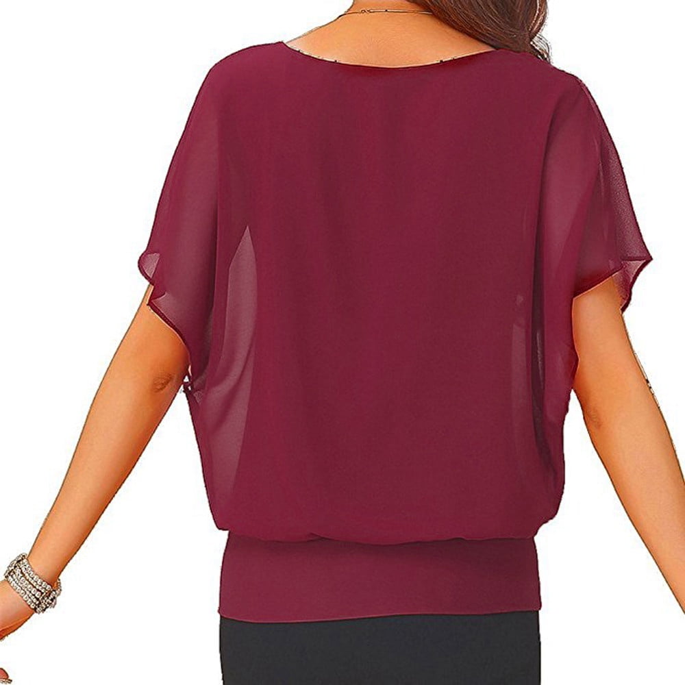 short sleeve batwing top