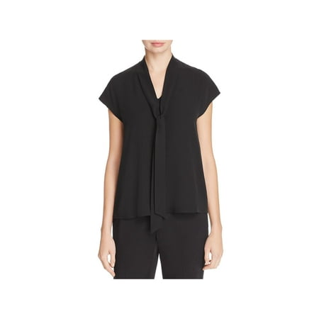 Eileen Fisher Long Silk - Eileen Fisher Womens Silk Neck Tie Blouse
