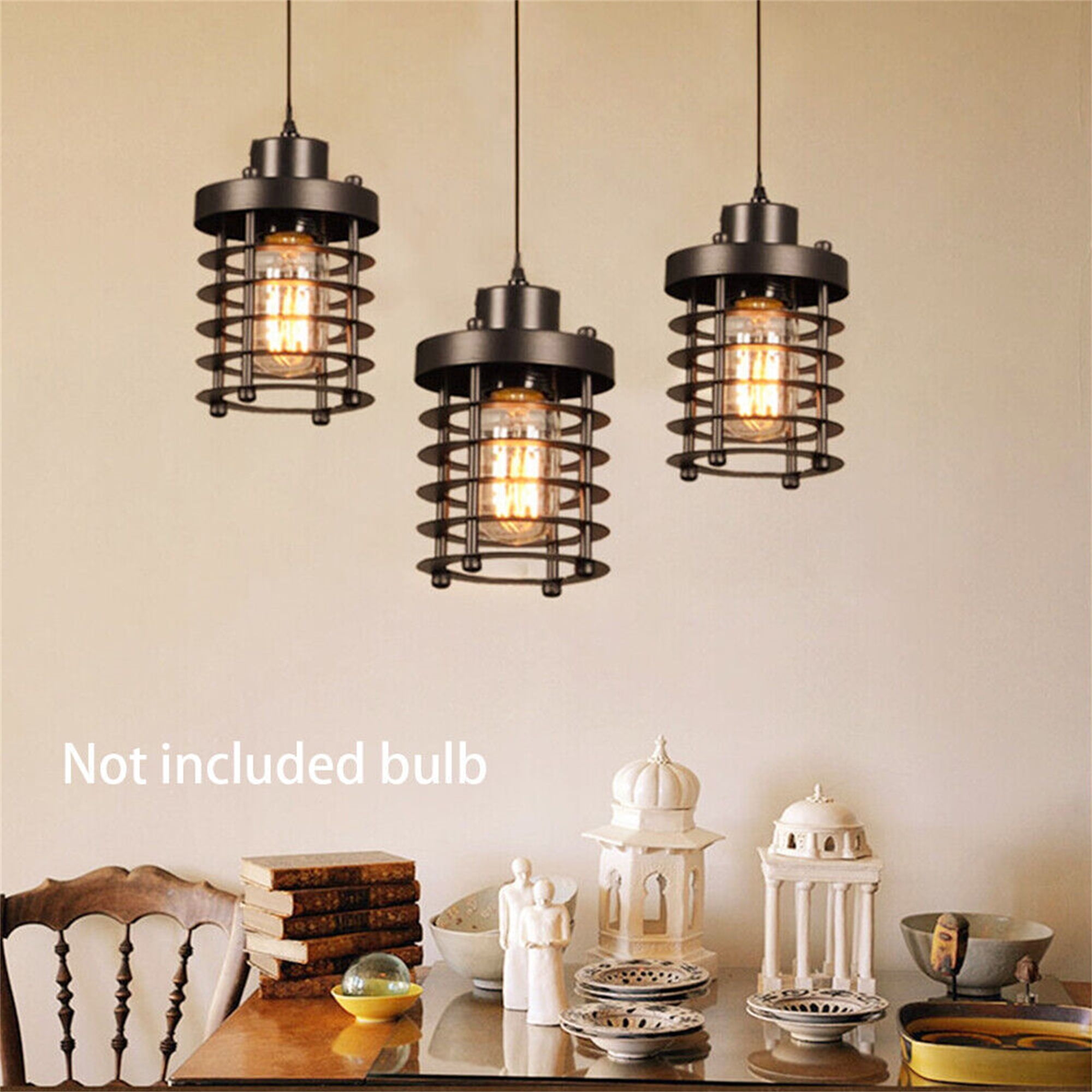 Retro Pendant Lamp Industrial Iron Cage Pendant Light Vintage Loft