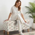 thumbnail image 2 of FOR U DESIGNS Flower Stripe Print Ottoman Cover Washable Storage Bench Slipcover Stretch Storage Bench Cover Folding Footrest Stool Slipcover Footstool Protector with Elastic Band, 2 of 7