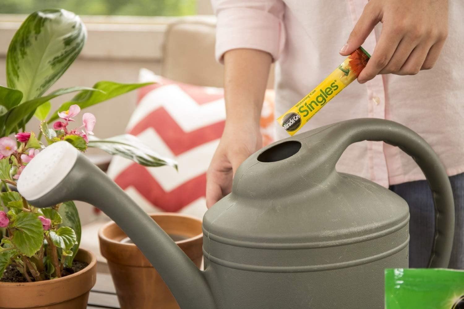 2-pack Miracle-Gro Watering Can Singles All Purpose Plant Food - Water Soluble - 2 Pack, 48 Packets — Outdoor & Indoor Plant Use, Easy Application