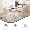 thumbnail image 6 of Lamerge 5 Piece Dining Table Set for 4, Faux Marble Kitchen Table with 4 PU Leather Chairs, Modern 4 Person Dining Room Sets for Small Space, Living Room, Apartment, White, 6 of 8