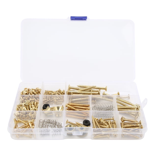 KIT de Vis pour Guitare Électrique Vis en Métal Sangle à Ressort Assortiment de Boutons-Pression Ensemble de Fixations de Réparation pour Guitaristes