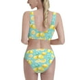 thumbnail image 3 of Picia Yellow Lemon Women's High Waisted Bikini Scoop Neck Swimsuit Two Pieces Bathing Suit-Medium, 3 of 8