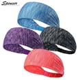 thumbnail image 2 of Spencer Pack of 4 Yoga Sports Headbands Elastic Wicking Non Slip Sweatband Hair Wrap for Running Sports Fitness fits All Men & Women, 2 of 9