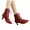Red, variant on Women Vintage Victorian Lace up Boots Kitten Heel Walking Ankle Short Booties(White,9.5)