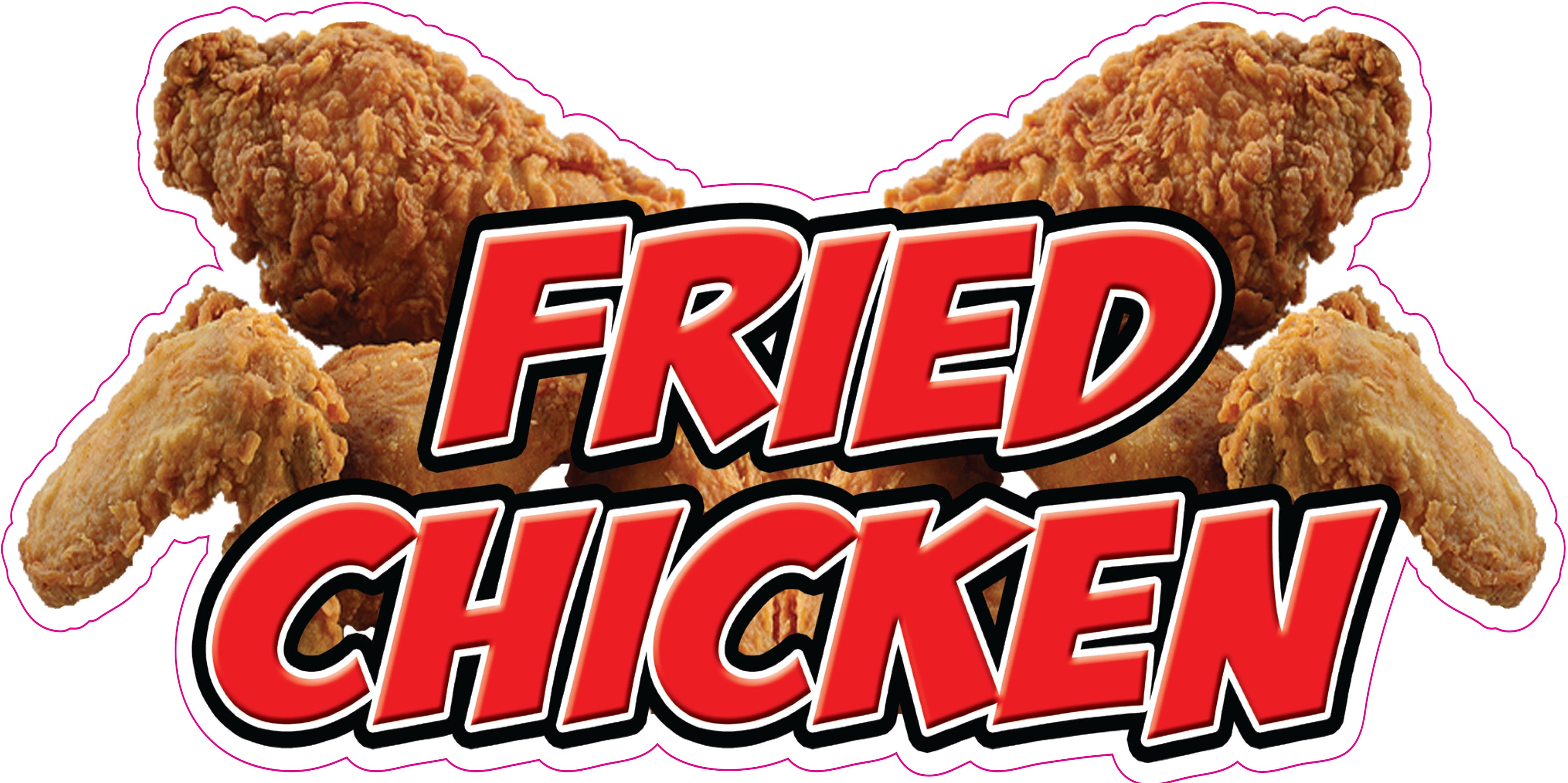 Fried Chicken Black Red Food Bar Restaurant Food Truck Vinyl Banner Sign 