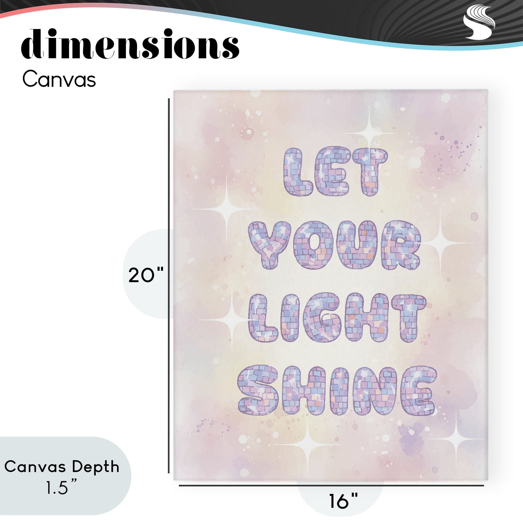 Stupell Industries Let Your Light Shine Pastels Canvas Wall Art, design by Lil' Rue