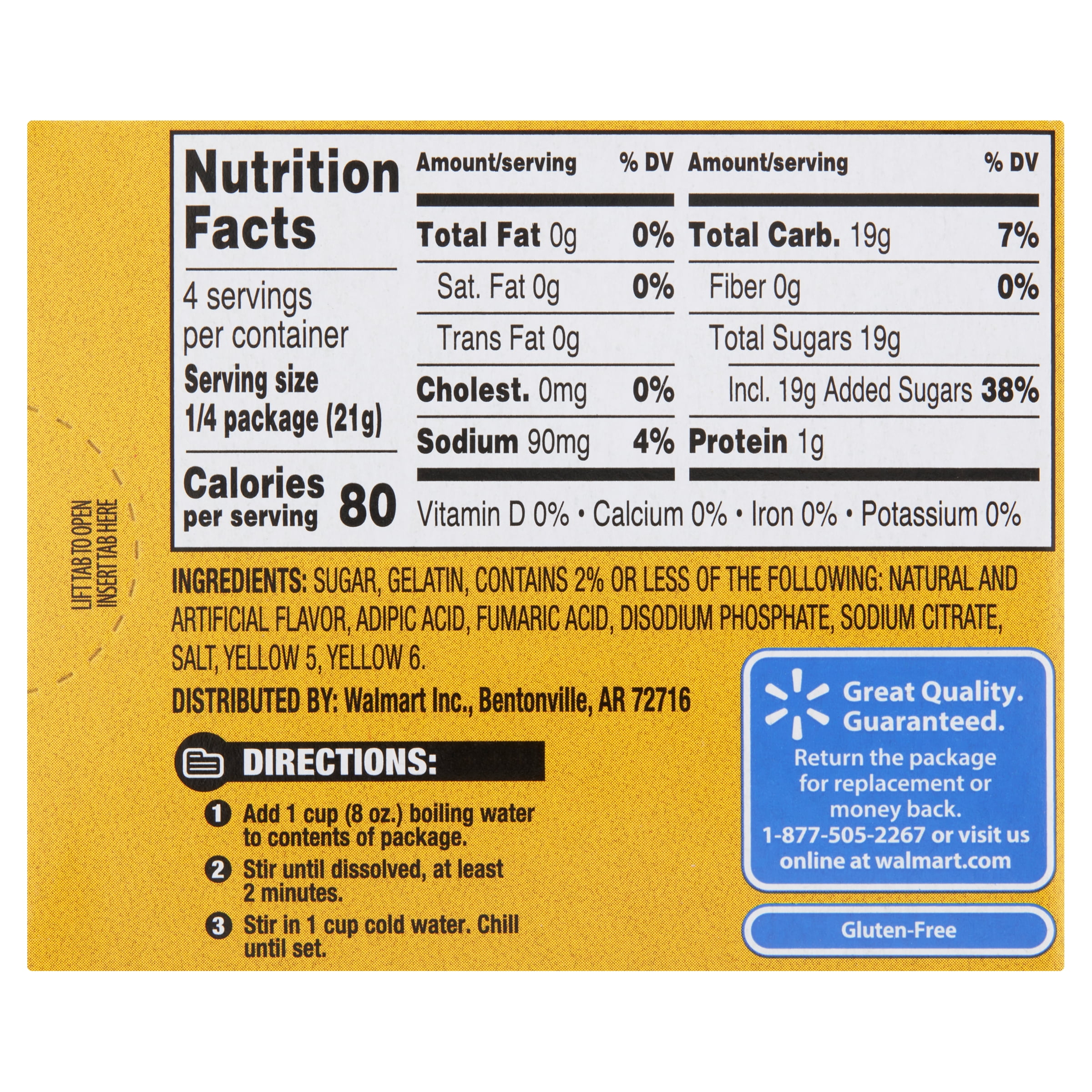 Great Value Pineapple Gelatin Dessert, 3 oz