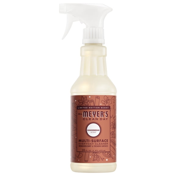 Mrs. Meyer's Clean Day Multi-Surface Everyday Cleaner, Gingerbread Scent, 16 Fl Oz Bottle