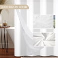 thumbnail image 2 of Lfeey No Hook Shower Curtain with Snap Fabric Liner Set, Waterproof Double-Layer Sheer Top, Green, 71" W x 71" L, 2 of 5