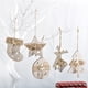 thumbnail image 1 of Set de adornos de madera para Navidad - Figuras de estrellas, ciervos, árboles y calcetines pintadas de blanco - Decoración colgante de 5 piezas para árbol y hogar, 1 of 6
