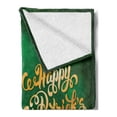 thumbnail image 2 of St. Patrick's Day Soft Flannel Fleece Blanket, Large Pot of Gold Leprechaun Hat Shamrocks Greetings 17th March, Cozy Plush for Indoor and Outdoor Use, 60" x 80", Yellow and Emerald, by Ambesonne, 2 of 5