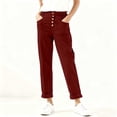 thumbnail image 2 of Hurxie Wide Leg Pants Woman Pull on Dress Pants Women High Waisted Stretchy Work Pants Business Casual Trousers with Pockets Wine S, 2 of 6