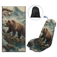 thumbnail image 5 of Xixirimido Car Seat Towel Covers Athletic Running Towel Sweat Car Front Seat Protector Non Slip Cover for Outdoor Sport Activities Washable, Bear Moutain, 5 of 8